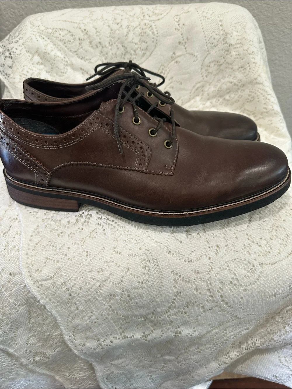Nunn Bush Dark Brown Leather Oxford Derby Shoes size 12